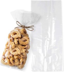 Clear Gusseted Poly Bags 5 x 3.5 x 12; Clear Polyethylene Bags Pack of 100; 1 Mil Expandable Side Gusset Bags 5 x 3 1/2 x 11 1/2 for Food Service