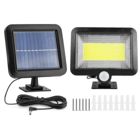 Solar Powered Wall Lights Outdoor LED Beads Motion Sensor Lamp (Color: Black)