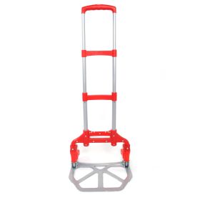 Portable Foldable Telescopic Trolley (Color: Red)