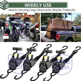 Automatic telescopic tensioner. Automatic fastening and binding ratchet, suitable for home, courtyard, garage, outdoor, Father's Day big promotio (Color: Black)