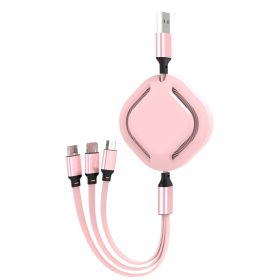 3P Experts Portable 3 In 1 Fast Charging Cable Type C/micro Usb Cable 2.1a Multi Port 43.3in (Color: Pink)