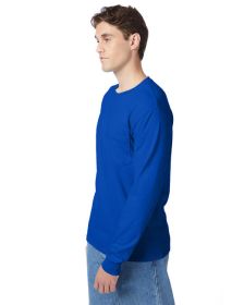 Hanes 5596 Men's Authentic-T Long-Sleeve Pocket T-Shirt (Color: DEEP ROYAL, size: M)