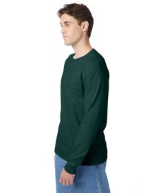 Hanes 5596 Men's Authentic-T Long-Sleeve Pocket T-Shirt (Color: DEEP FOREST, size: 2XL)