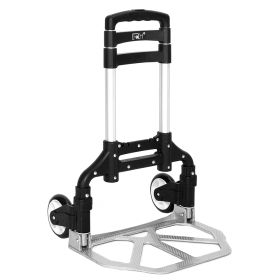 Portable Foldable Telescopic Trolley, Driver's Cart, Luggage Cart, Black (Color: Black)
